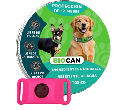BioCan™ - Antiparasitario Natural Contra Pulgas y Garrapatas de 12 Meses de Duración para Perros