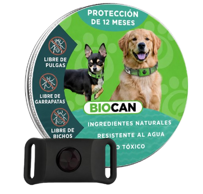 BioCan™ - Antiparasitario Natural Contra Pulgas y Garrapatas de 12 Meses de Duración para Perros
